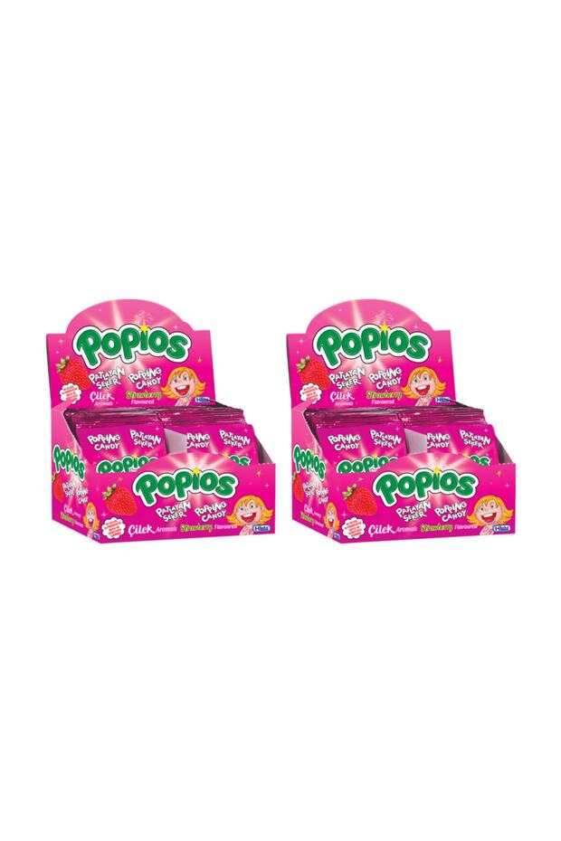 Patlayan Şeker Papios 40 Adet Çilek 2 Paket - 1