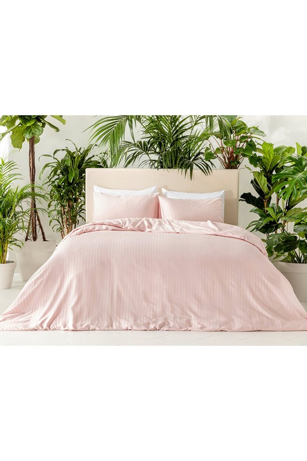 Crystal Silky Twill King Size Duvet Cover Set 240X220 cm Pink