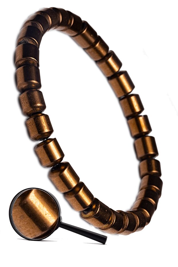 Certified Rose Barrel Cut Aaa Hematite Stone Bracelet - Tarnish Resistant