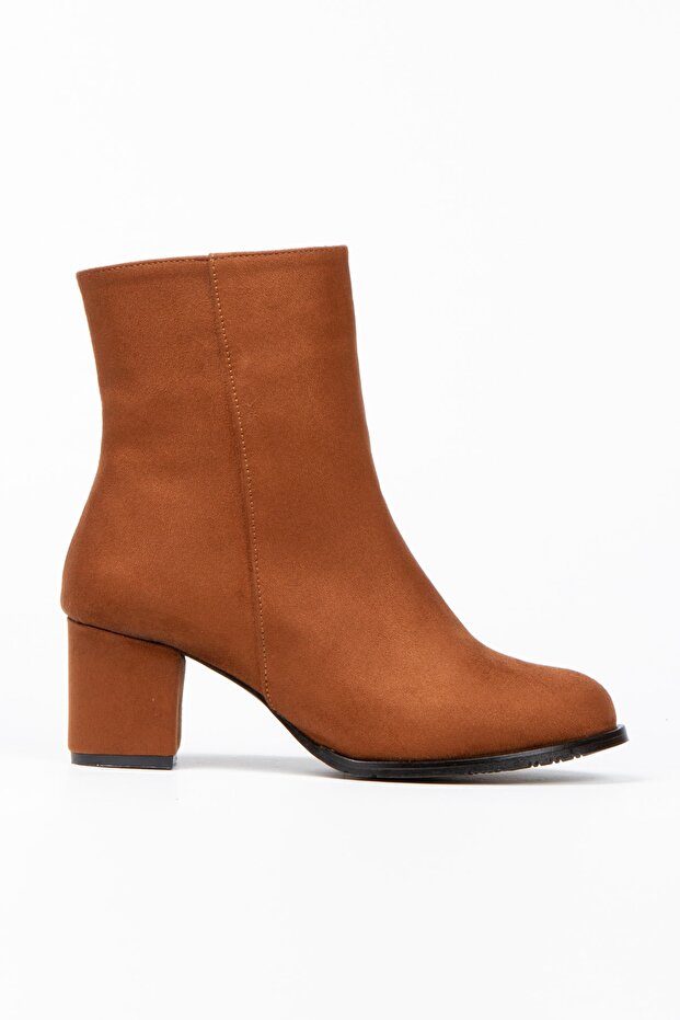 Feli Taba Lüks Süet Kalın Ökçe Bot - 1