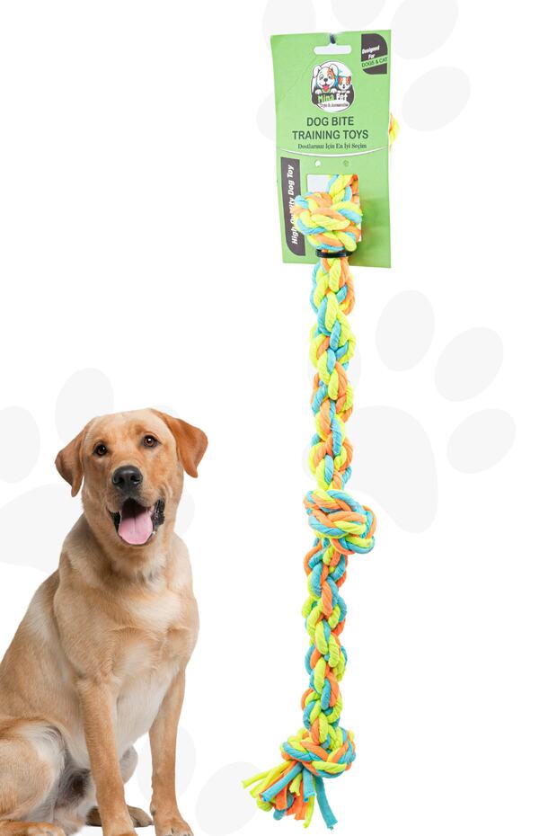 Colorful Traction Rope Cotton Dog Toy - Biting Napping Tooth Rope