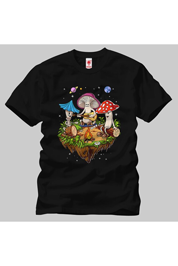 Hippie Mushrooms Camping Psychedelic Forest Fungi Unisex T-Shirt