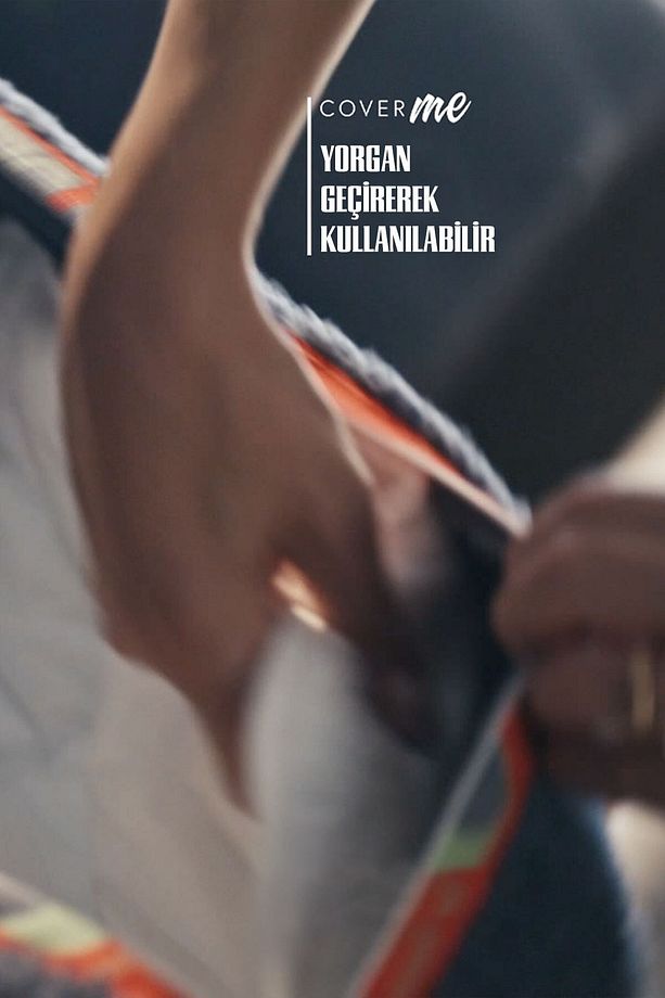 Coverme Stone Tek Kişilik Battaniye Nevresim Takımı - Bej - 7