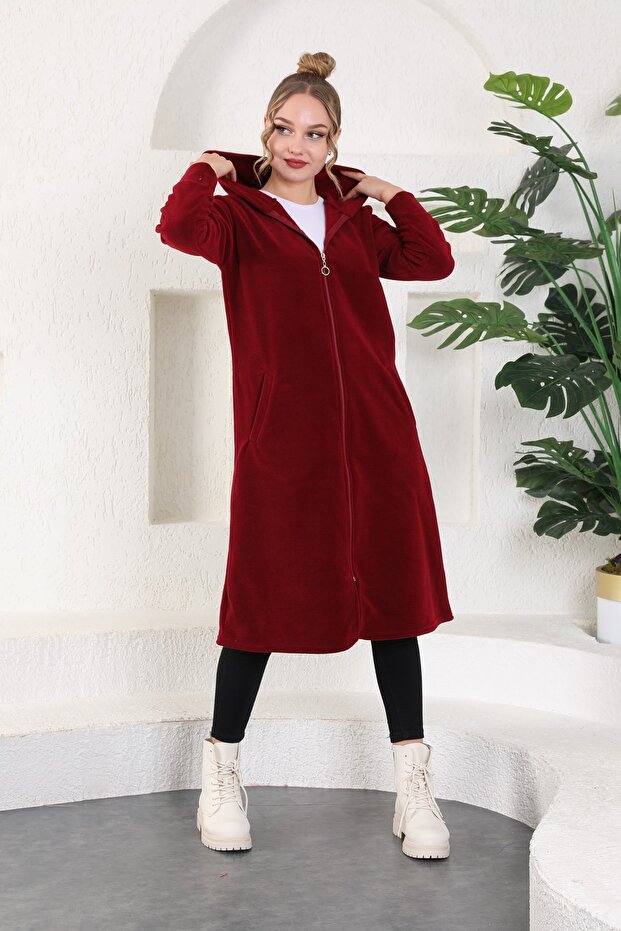 Claret Red Polar Araboy Zippered Cap