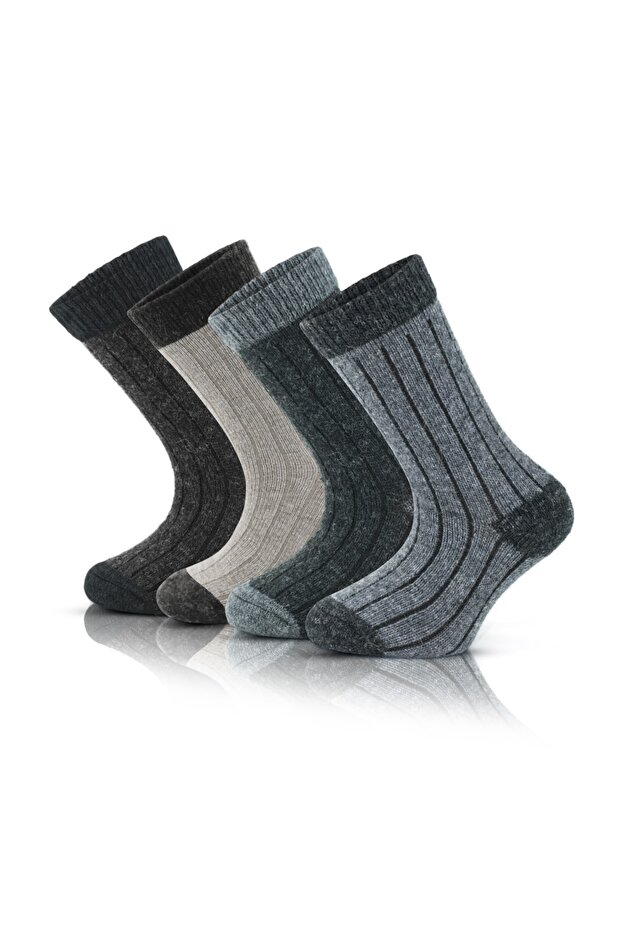 Colorful 4-Piece Alpaca Wool Soft Washed Healthy Winter Thermal Children's Socks 1096