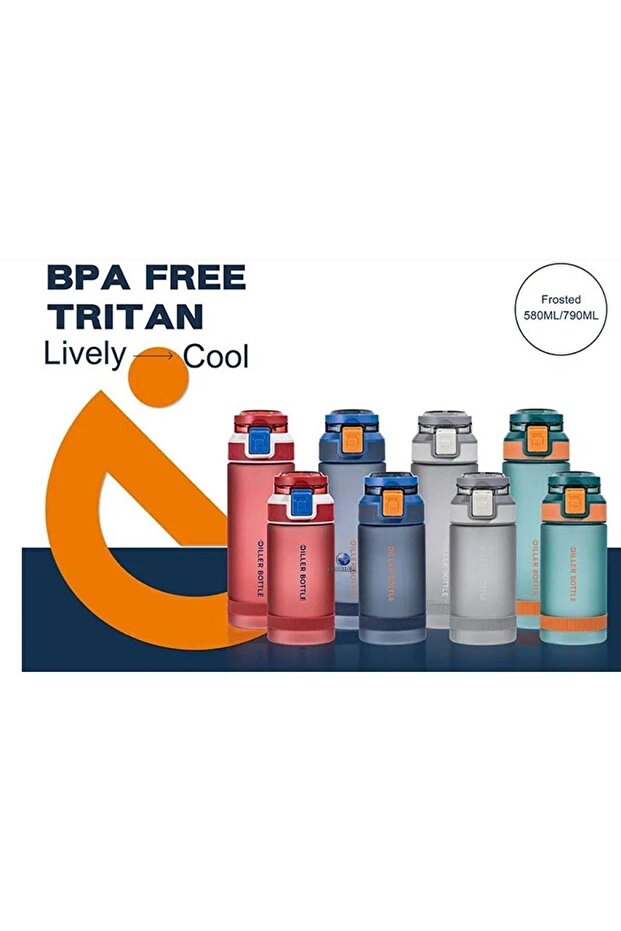 580ml Comfortable Drinking - Pipeless - Tritan Water Bottle with Carrying Handle Softtouch - 6