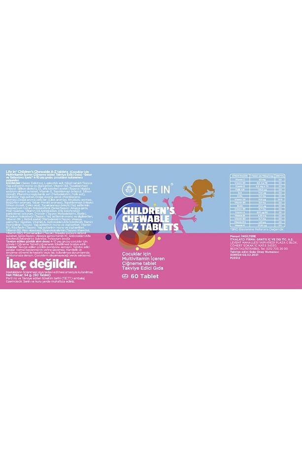 Çiğnenebilir Çocuk Multivitamin Tablet A-z 60 Adet - 2