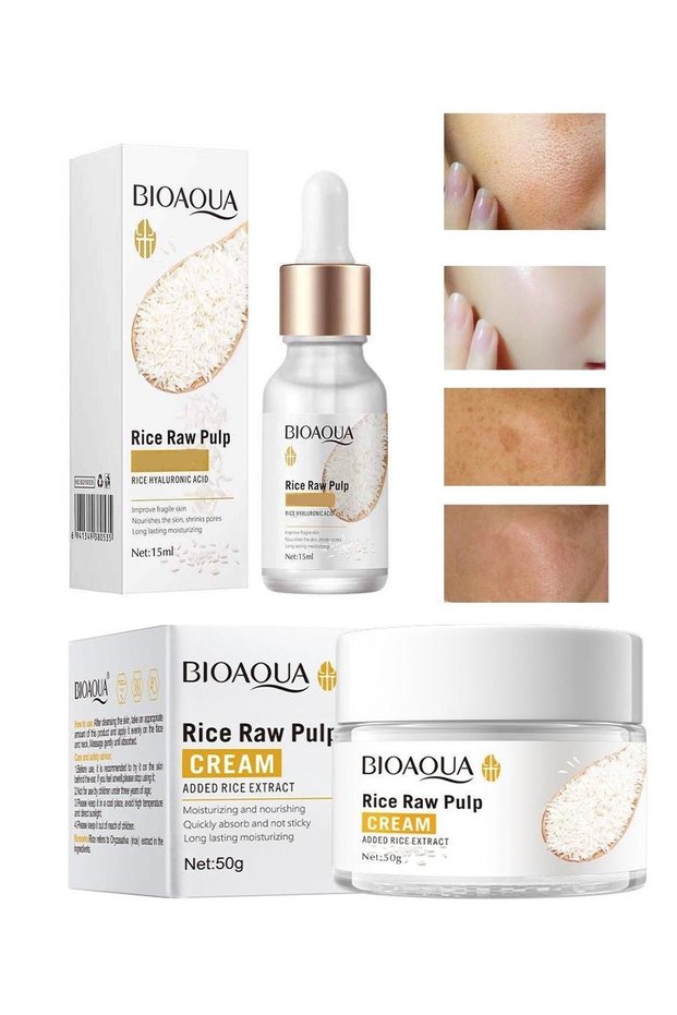 Rice Brightening Firming Face Serum and Cream 2 Pieces