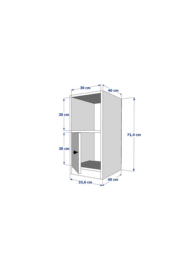 Raflı Kapaklı Beyaz Komodin Çıtasız Kmd-1036-ç - 4