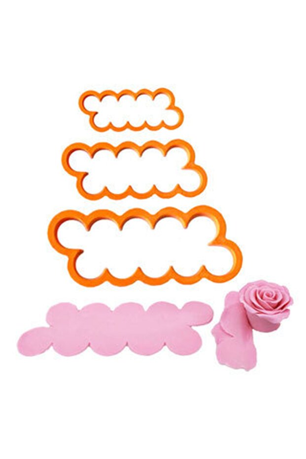مجموعة صنع الورد من عجينة السكر 3 قطع - 1