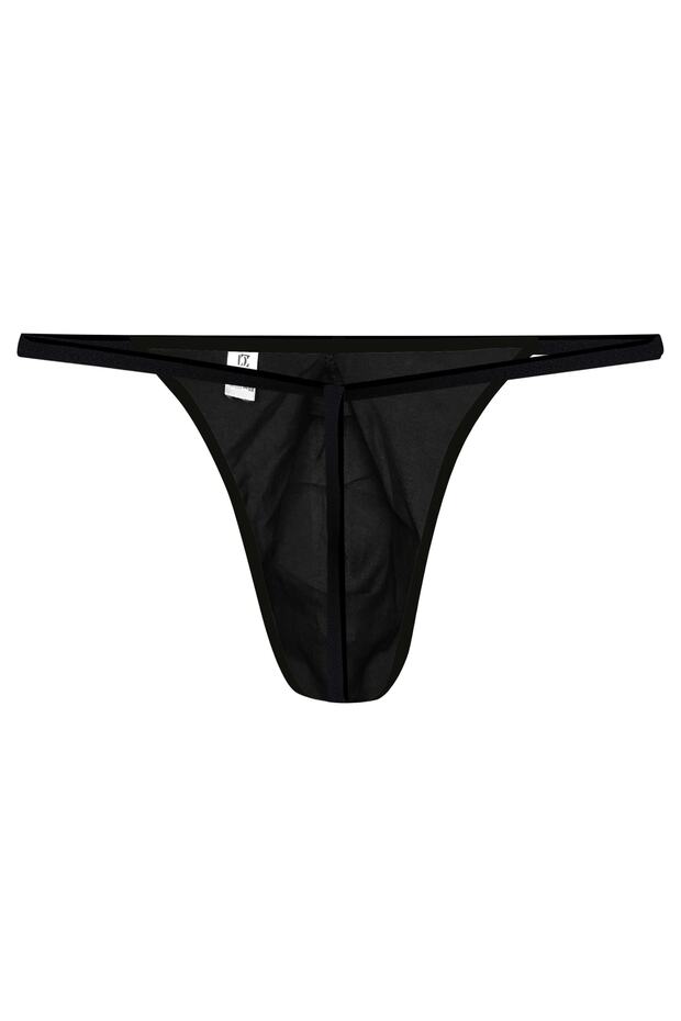 Black Men's Thong - 2