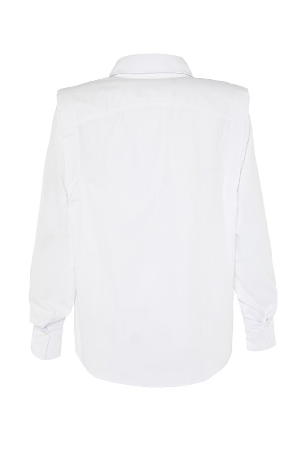 Sagaza Studio Poplin ing - fehér, húzózsinór részlet, szőtt TPRAW22GO1191 - 7