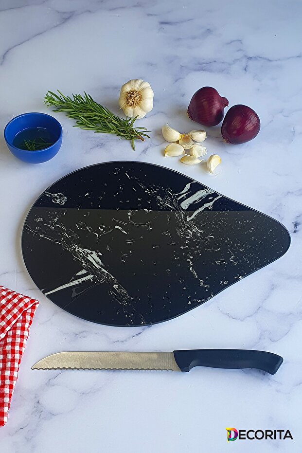 Glass Cutting Board - Glass Cutting Table| Damla Series - 5| 28cm X 36cm