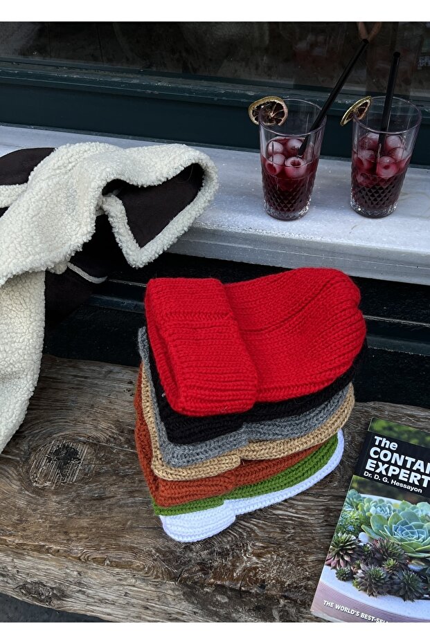 Kahve Örme Bere - 6