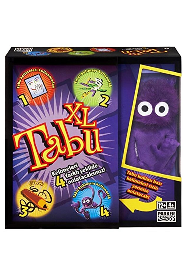 لعبة Taboo Xl Box، 4 بدائل مختلفة للعبة، بالإضافة إلى اللعبة الكلاسيكية، لعبة Taboo Puppet بالرسم
