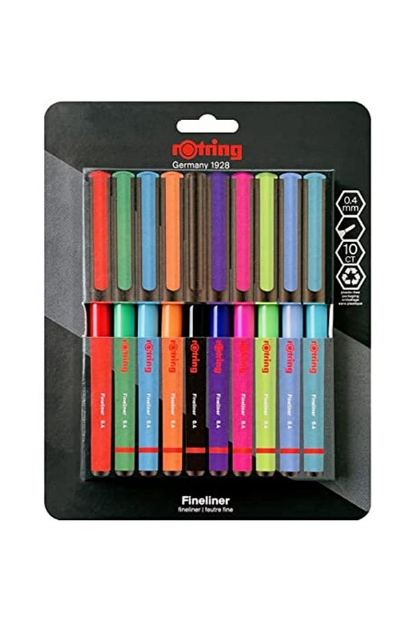 Fineliner, Ince Keçe Uçlu Kalem 0.4 Mm, 10'lu Paket, Karışık Renkler - 1