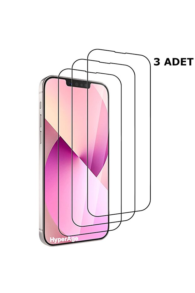 [3 قطع] واقي شاشة iPhone 13 و13 Pro و14 و16E بتغطية كاملة وحماية 5D من الزجاج المقوى الياقوتي