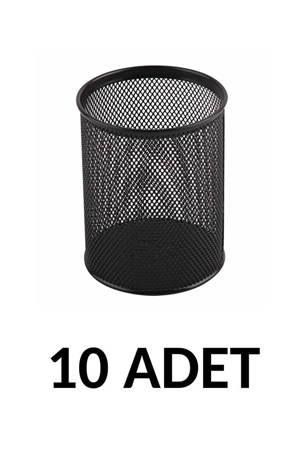 10 Pieces Perforated Desktop Metal Pen Holder Black 475g