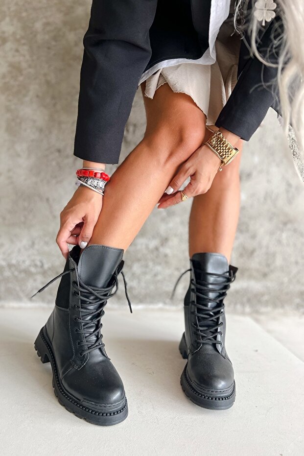 حذاء بارك جلد أسود - 3