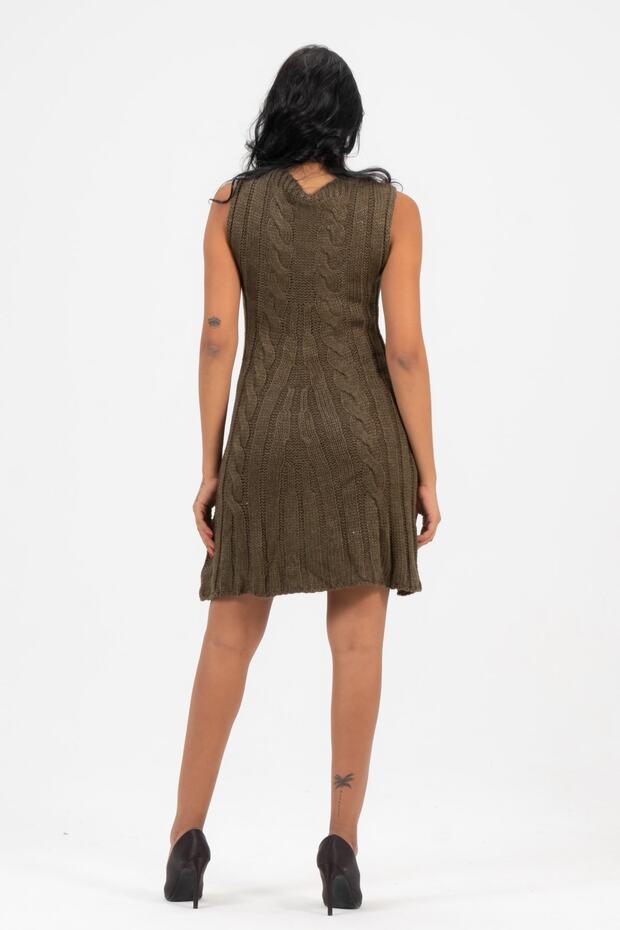 Haki Triko Elbise - 3