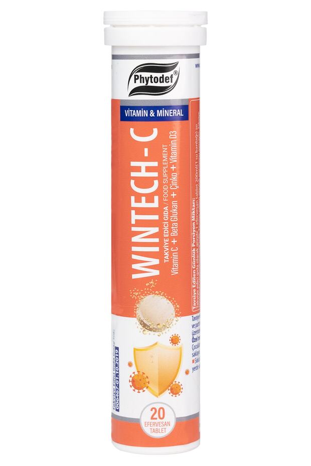 Wintech C + Beta Glukan + Vitamin C + Çinko + Vitamin D3 - 20 Efervesan Tablet - 1