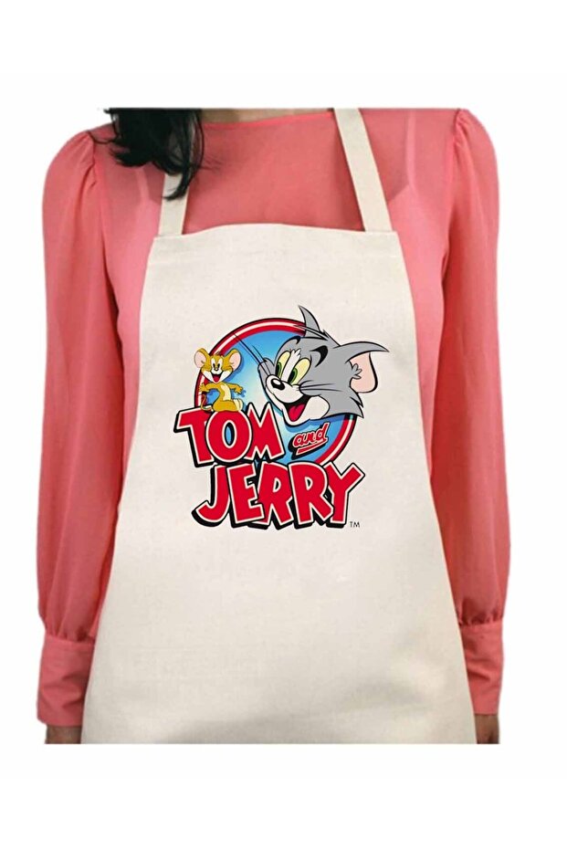 Tom And Jerry Cartoon Lasting Printed Water Repellent Feature Washable Kitchen Apron