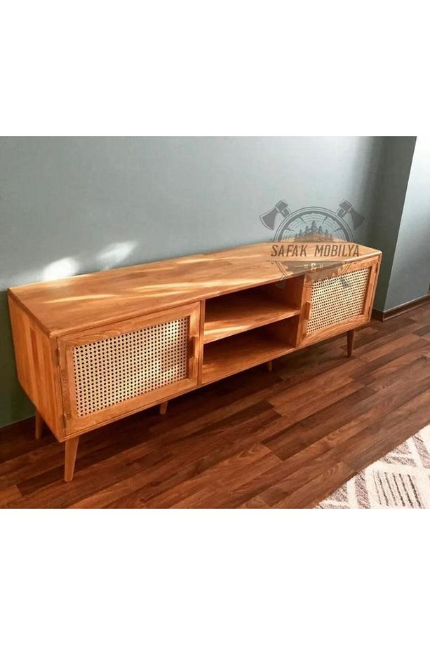 Ahşap Hazeranlı Kapak Detaylı Iskandinav Model Tv Ünitesi. - 1