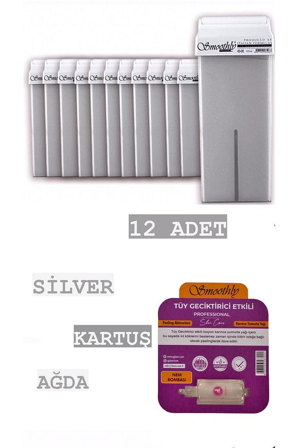 Kartuş Silver Roll-on Sir Ağda 12 Li Set 1 Karınca Yumurta Yağı - 1