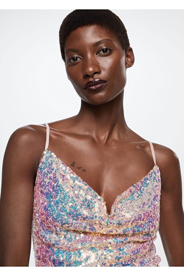 Pullu Kısa Elbise - 5