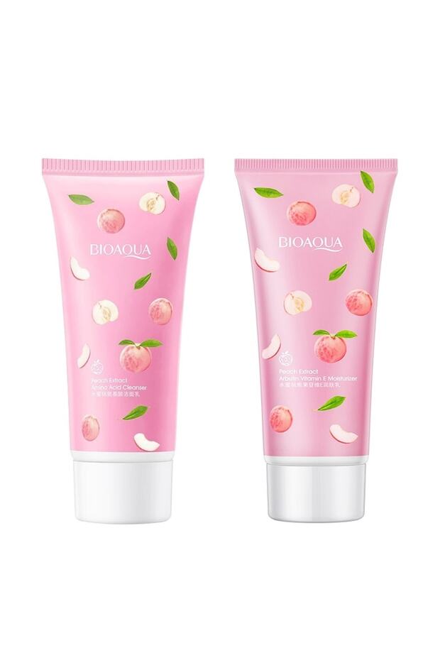 Peach Facial Cleanser and Moisturizing Cream Set 2 Pieces