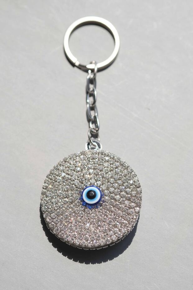 Silver Evil Eye Keychain