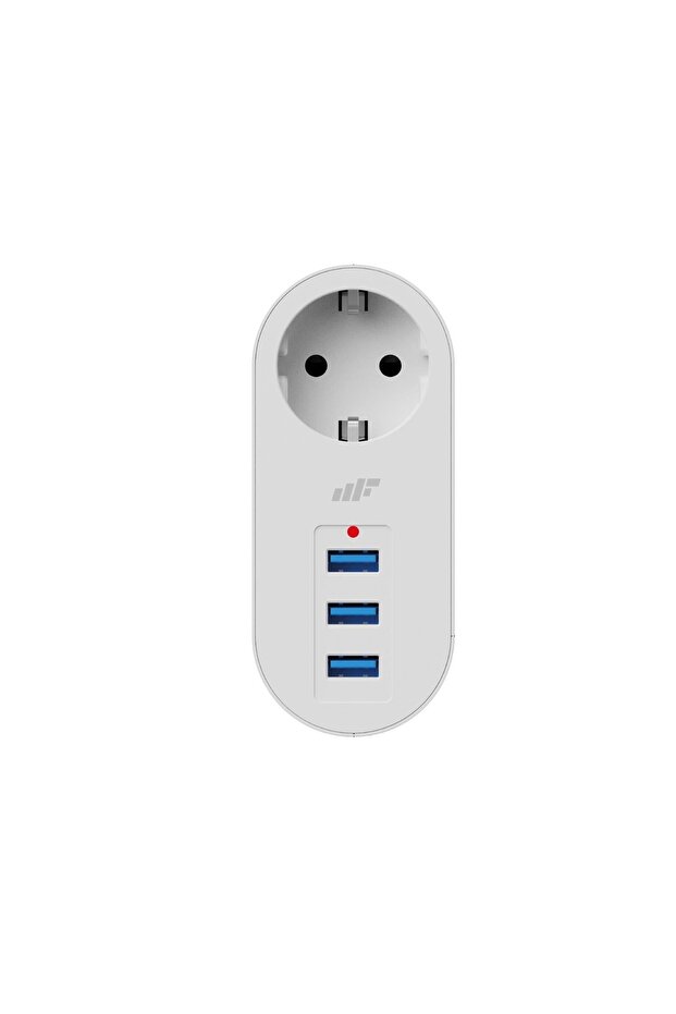مقبس الحماية من Jettpower 0672 3 USB - أبيض