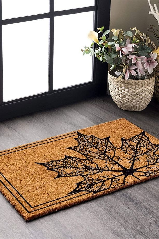 Paspas Yaprak Desenli Kapı Önü Paspası - 1