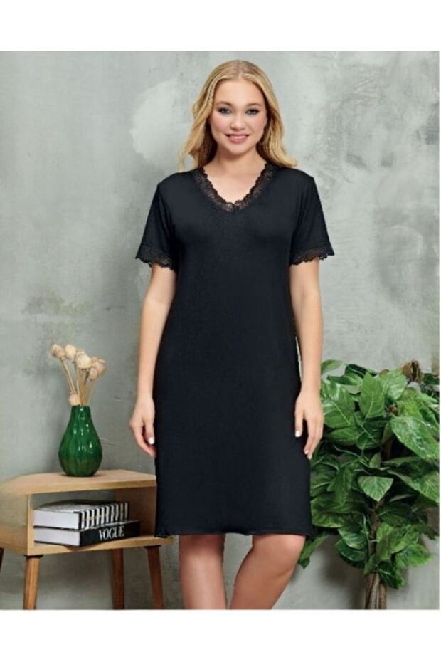Half Sleeve Solid Colored Nightgown