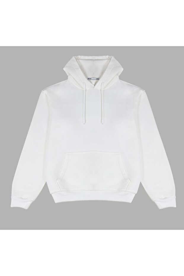 Oversize White Hooded Sweatshirt