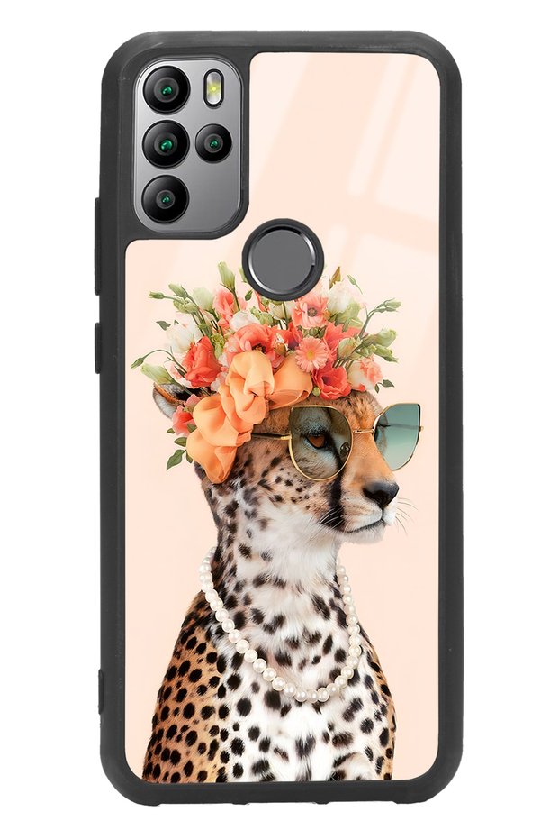General Mobile Gm 21 Pro Influencer Glossy Phone Case with Leopard Cat Design