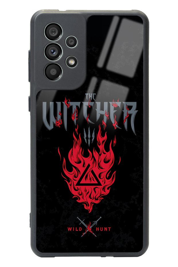 حافظة هاتف سامسونج A73 Witcher 3 لامعة بتصميم ناري