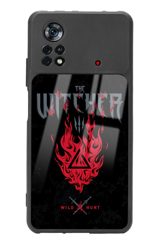 حافظة هاتف بوكو X4 برو ويتشر 3 فاير ديزاين للهاتف Poco X4 Pro Witcher 3 Fire Design Glossy