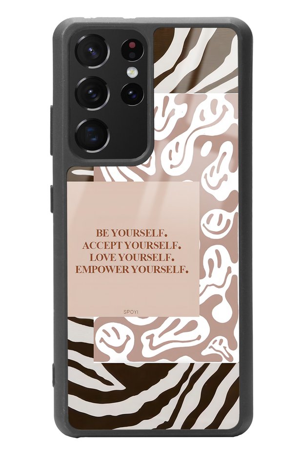 Samsung S-21 Ultra Emoji Zebra Design Glossy Phone Case