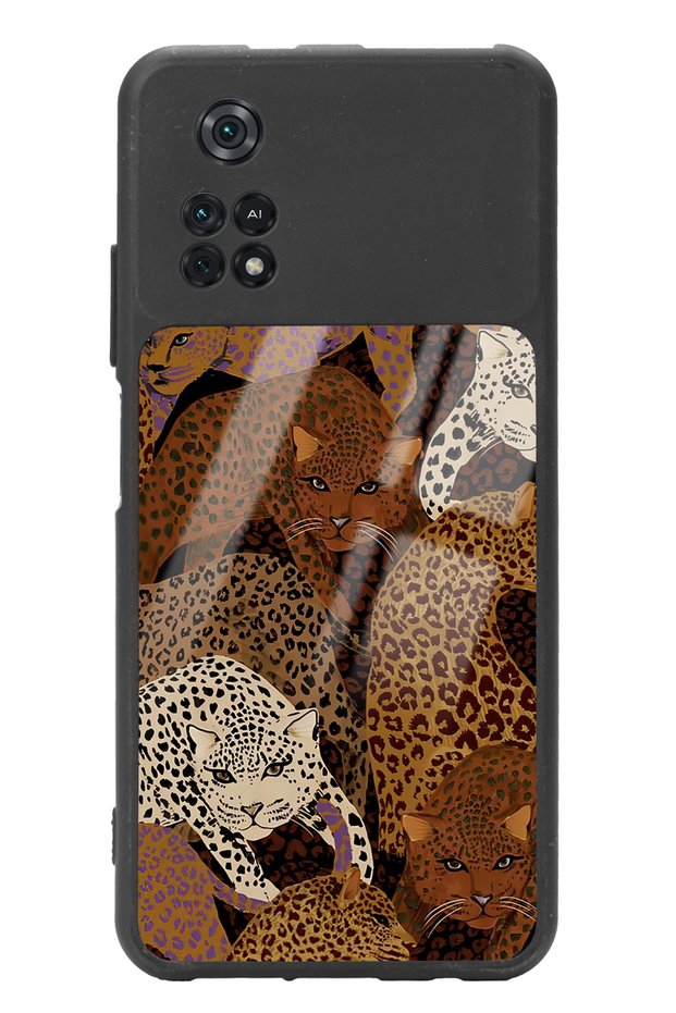 Poco M4 Pro Glossy Phone Case with Leopards Design