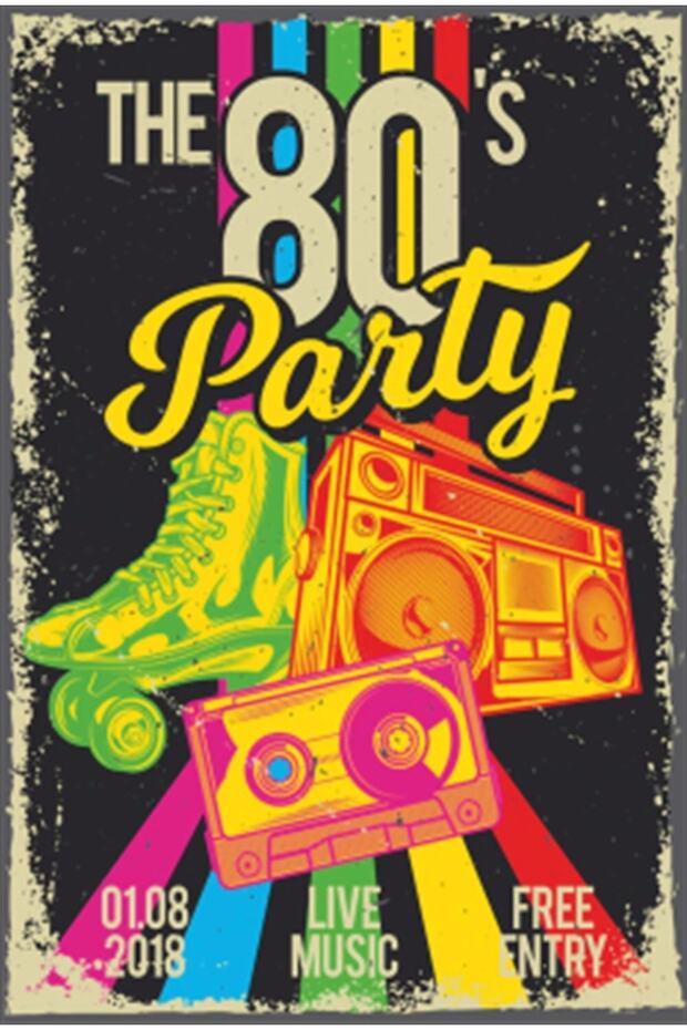 80ler Retro Parti Retro Ahşap Poster - 1