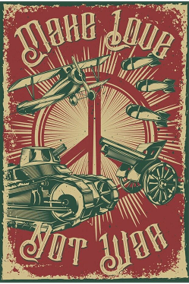 Fighting Make Love Retro Wooden Poster