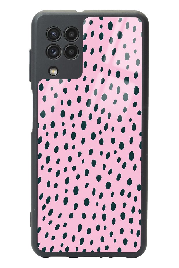 Samsung A-22 Pink Speckle Design Glossy Phone Case