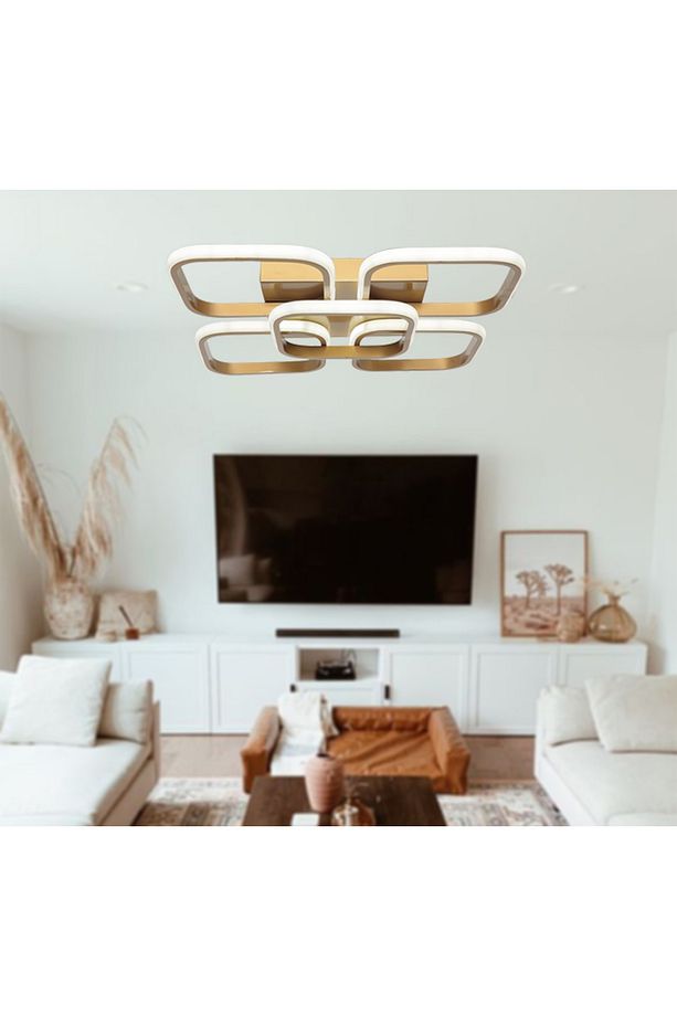 Tt302-4+1-esk Kare Eskitme Boyalı 5 Li ( 3 Renk Işık ) Led Avize - 3