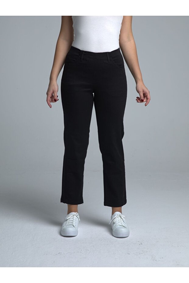 Mony Cropped Pamuklu Siyah - 1