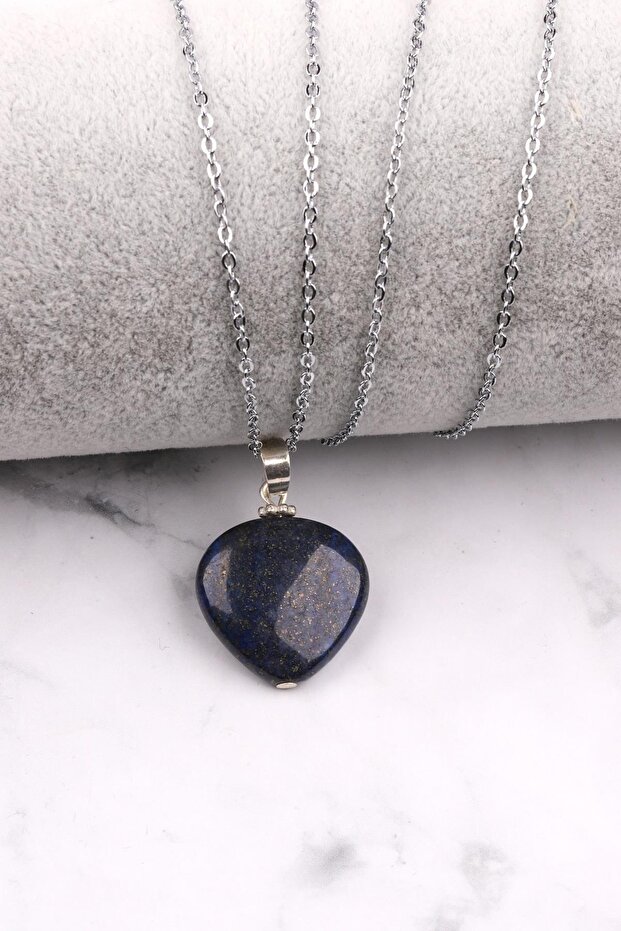 Lapis Lazuli Natural Stone Heart Necklace