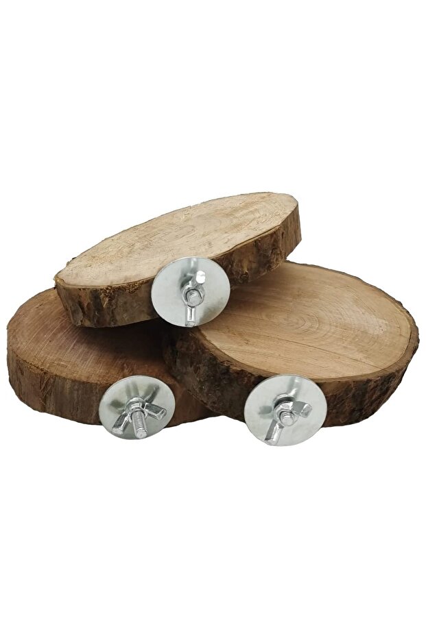 Natural 3 Pieces Circular Bird Cage Platform, Natural Round Wooden Stand Platform Budgie