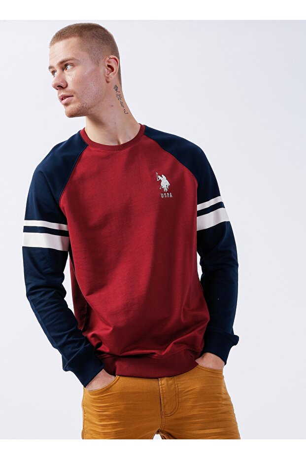 Crew Neck Red Men's Sweatshirt Kathe