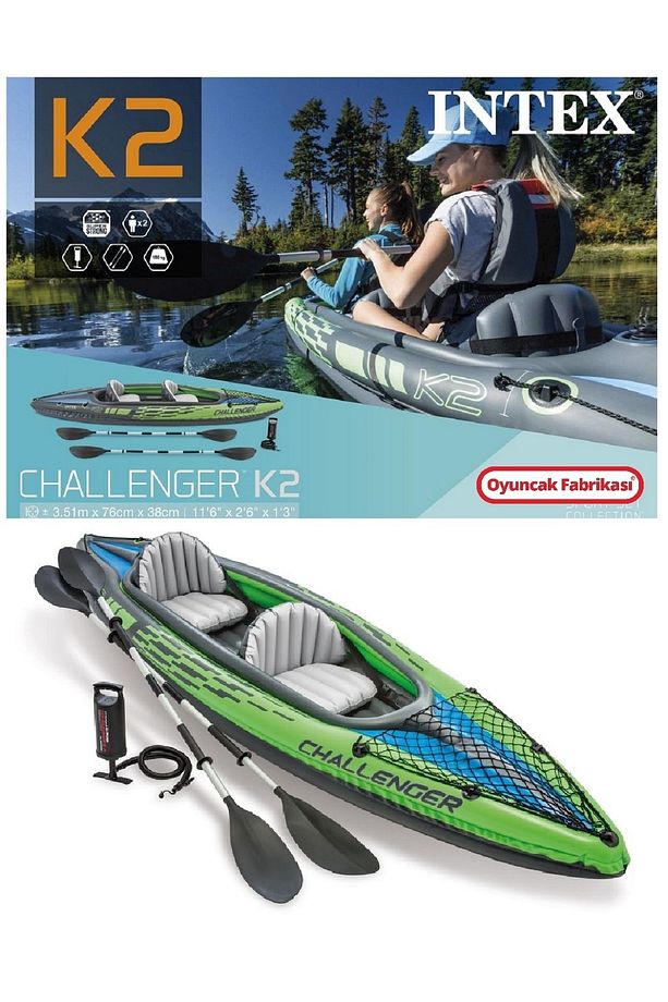 Intex Challenger Şişme Bot Kano Bot K2 Set - 1