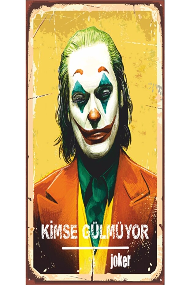 Joker No One Smiles Mini Retro Wooden Poster